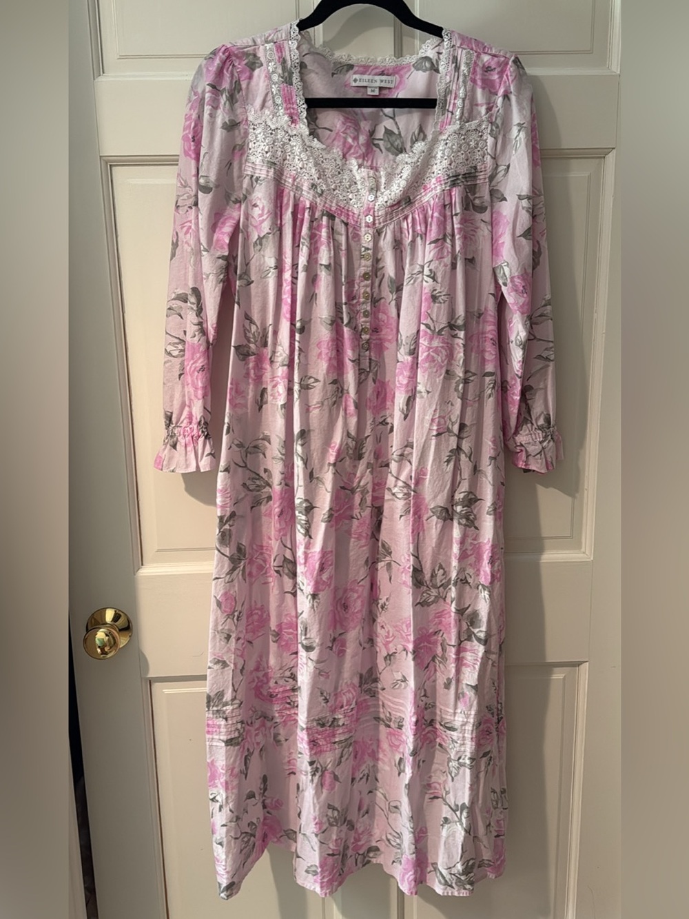 Vintage Eileen West Floral Cotton Night Dress